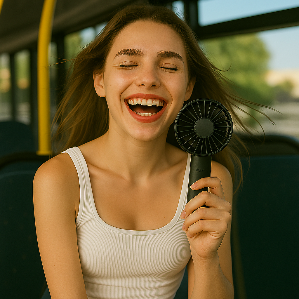 Sattvya Portable Mini Hand Fan – Rechargeable, Ultra-Quiet, 3 Speed Modes, Long-Lasting 1800mAh Battery, Compact & Lightweight, Perfect for Travel & Outdoors